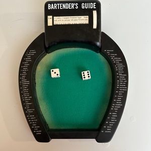 Vintage 1950s Shields Bartender Guide Plastic Upside Down Horseshoe Shaped Menu